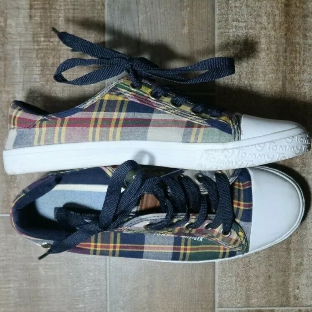 Tommy Hilfiger colorful plaid casual shoes